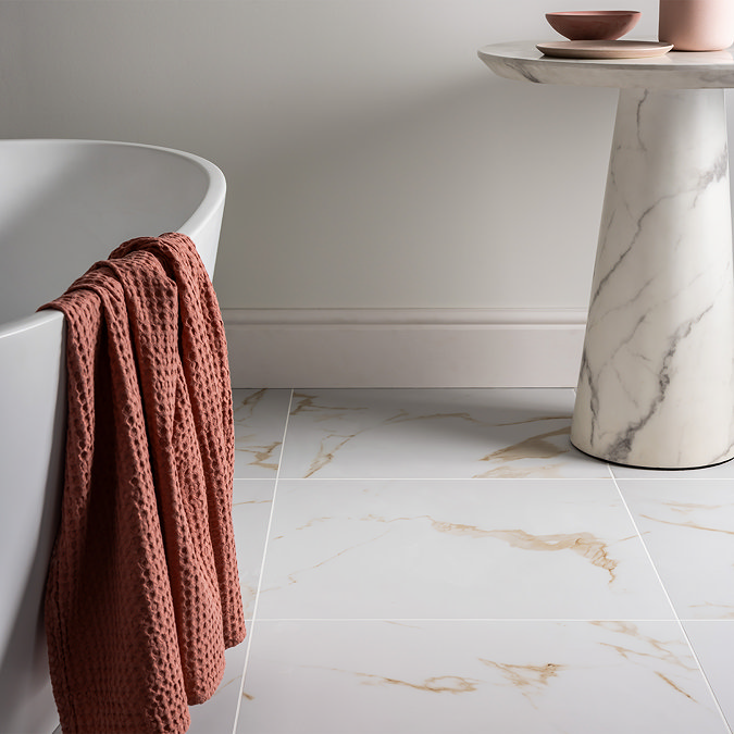 Adamo Gold Marble Effect Tiles - 600 x 600mm