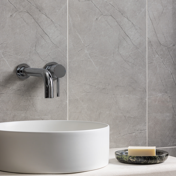 Adelita Light Grey Stone Effect Wall & Floor Tiles - 300 x 600mm