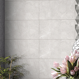 Adelita Light Grey Stone Effect Wall & Floor Tiles - 300 x 600mm
