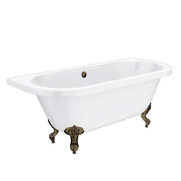 Admiral 1685 Back To Wall Roll Top Bath + Antique Brass Leg Set