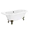 Admiral 1685 Back To Wall Roll Top Bath + Antique Brass Leg Set  Profile Large Image