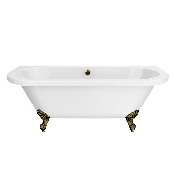Admiral 1685 Back To Wall Roll Top Bath + Antique Brass Leg Set Large Image