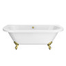 Admiral 1685 Back To Wall Roll Top Bath + Brushed Brass Leg Set  Feature Large Image
