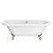 Admiral 1685 Back To Wall Roll Top Bath + Brushed Brass Leg Set  Feature Large Image