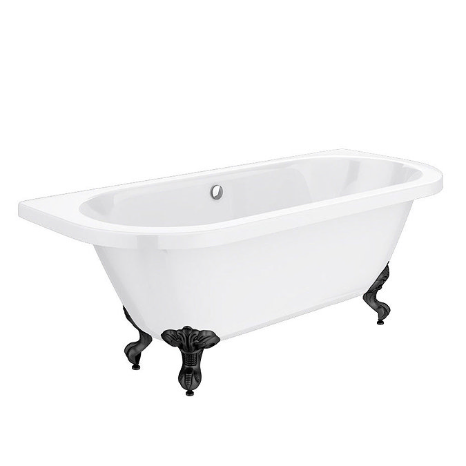 Admiral 1685 Back To Wall Roll Top Bath + Matt Black Leg Set  Feature Large Image