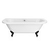 Admiral 1685 Back To Wall Roll Top Bath + Matt Black Leg Set  Standard Large Image