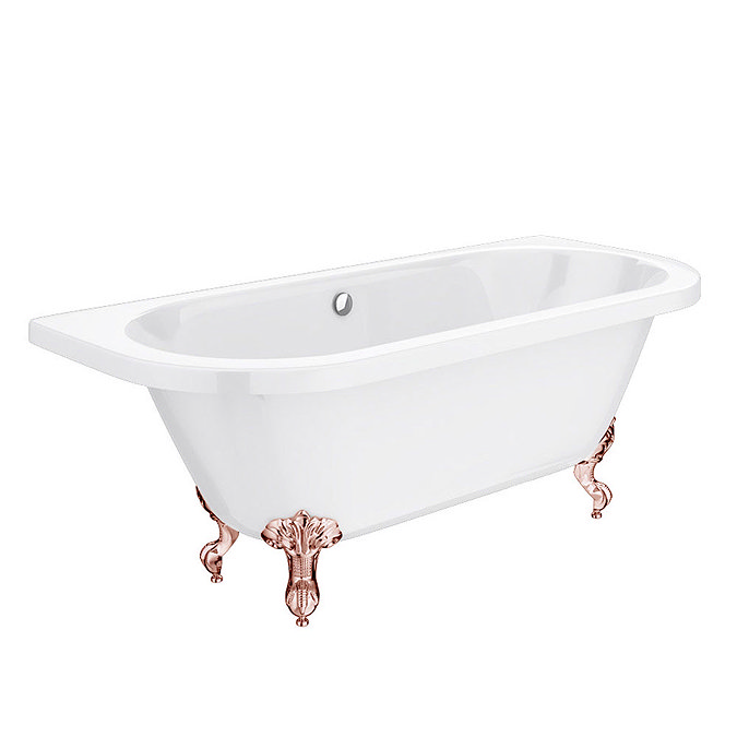 Admiral 1685 Back To Wall Roll Top Bath + Rose Gold Leg Set  Feature Large Image