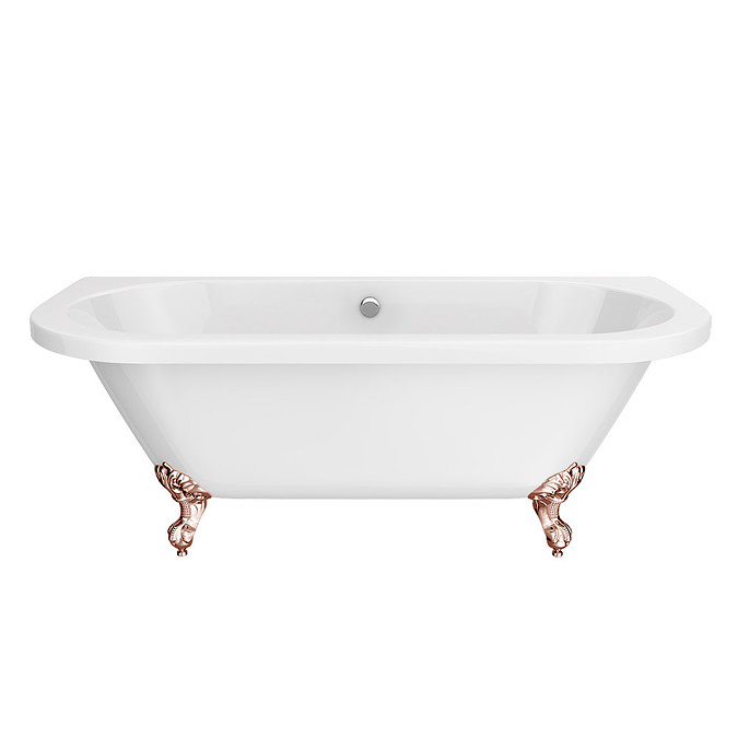 Admiral 1685 Back To Wall Roll Top Bath + Rose Gold Leg Set  Standard Large Image