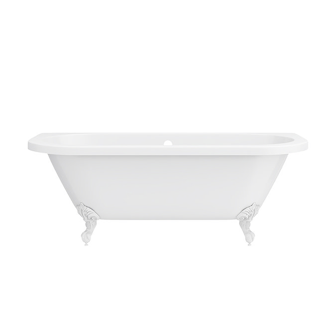 Admiral 1685 Back To Wall Roll Top Bath + White Leg Set  In Bathroom Large Image