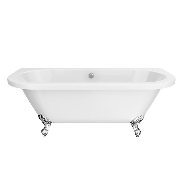 Admiral 1685 Back To Wall Roll Top Bath + Chrome Leg Set  Profile Large Image