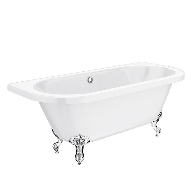 Admiral 1685 Back To Wall Roll Top Bath + Chrome Leg Set  Standard Large Image