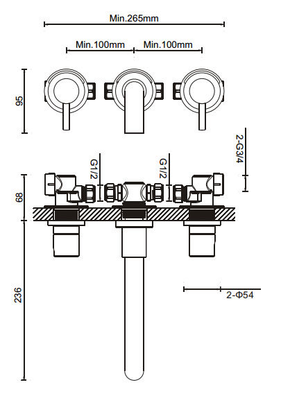 Crosswater Fusion Wall Mounted Bath Filler