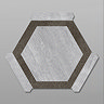 Adria Hexagon Grey Oak & Graphite Stone Effect Tiles - 220 x 250mm