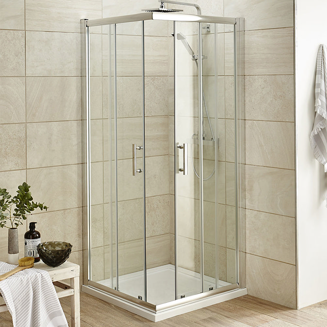 Pacific Corner Entry Square Shower Enclosure (Inc. Shower Tray + Waste) Large Image