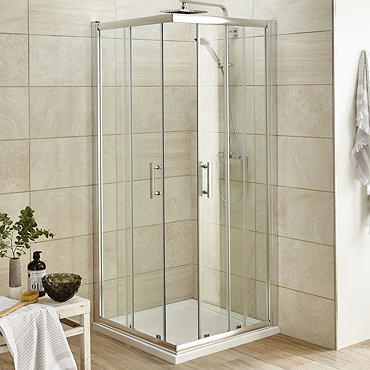 Pacific Corner Entry Square Shower Enclosure (Inc. Shower Tray + Waste)  Profile Large Image