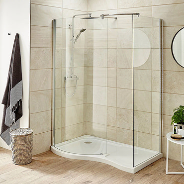 Premier Pacific Curved Walk In Shower Enclosure (Inc. Tray & Waste)  Feature Large Image