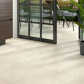 Agrino Cream Stone Effect Wall and Floor Tiles - 600 x 600mm Large Image