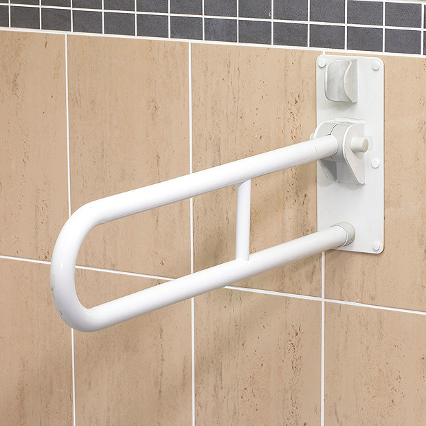 AKW 1800 Series Fold-Up Double Support Rail - White Large Image