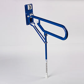 AKW 1800 Series Fold-Up Double Support Rail with Adjustable Leg - Blue Medium Image
