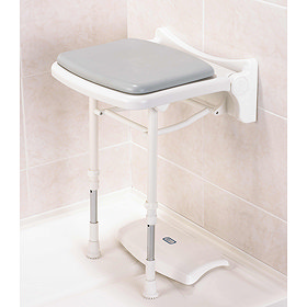 AKW 2000 Series Compact Fold-Up Shower Seat with Pad - Grey Large Image