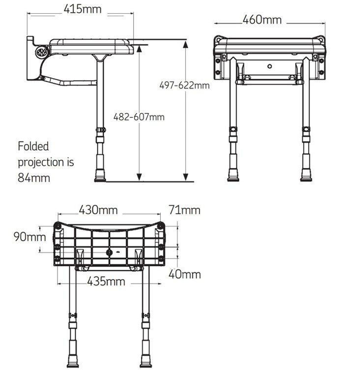 Akw 2000 shower online seat