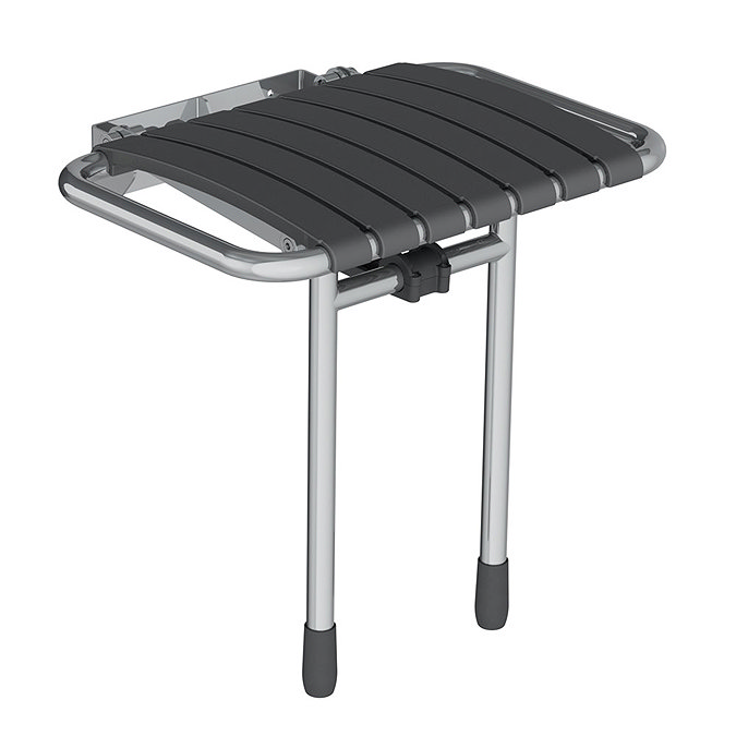 AKW Bama Slatted Fold-Up Shower Seat - Grey Large Image