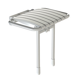 AKW Bama Slatted Fold-Up Shower Seat - White Large Image