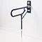 AKW Fold-Up Toilet Support Grab Rail with Adjustable Leg - Dark Blue Large Image