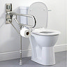AKW Fold-Up Toilet Support Grab Rail with Adjustable Leg - Stainless Steel  Profile Large Image