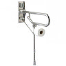 AKW Fold-Up Toilet Support Grab Rail with Adjustable Leg - Stainless Steel Large Image