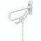 AKW Fold-Up Toilet Support Grab Rail with Adjustable Leg - White