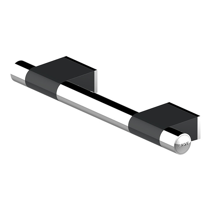 AKW Onyx 300mm Black &amp; Chrome Straight Grab Rail Large Image