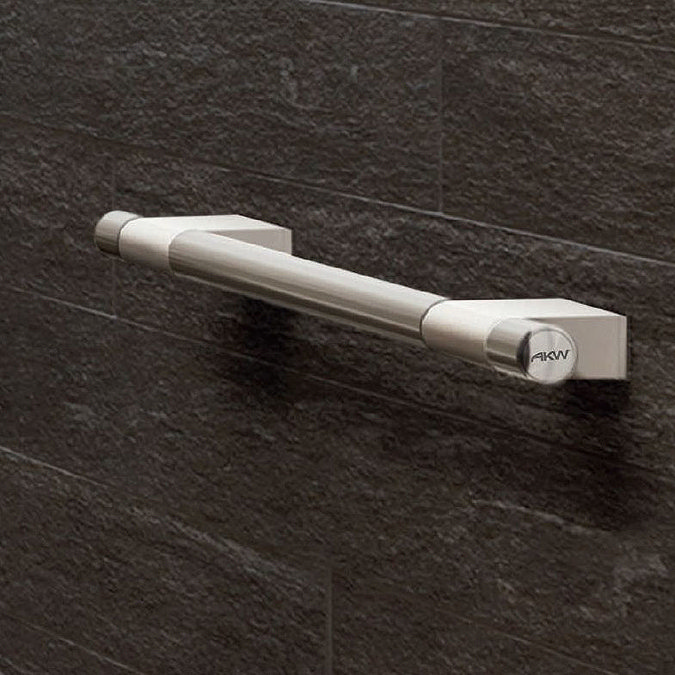 AKW Onyx 300mm White and Chrome Straight Grab Rail Profile Large Image