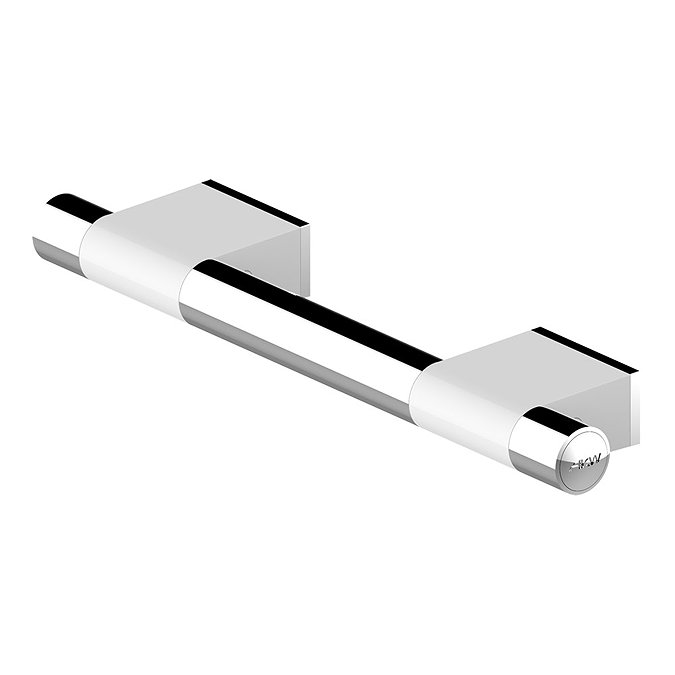 AKW Onyx 300mm White and Chrome Straight Grab Rail Large Image