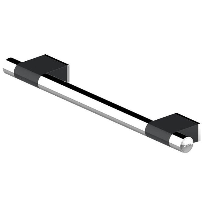 AKW Onyx 600mm Black and Chrome Straight Grab Rail Large Image