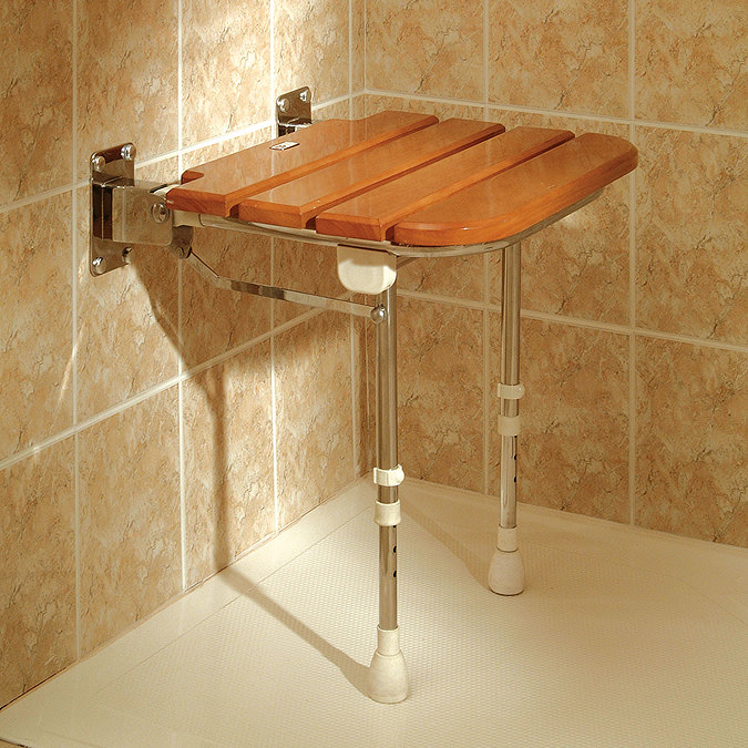 AKW Wooden Slatted Fold-Up Seat with Support Legs Profile Large Image