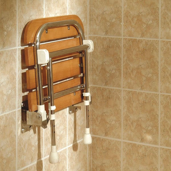 AKW Wooden Slatted Fold-Up Seat with Support Legs Feature Large Image