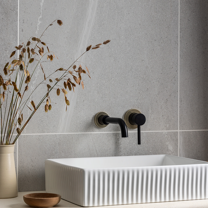 Alana Light Grey Stone Effect Wall and Floor Tiles - 600 x 600mm