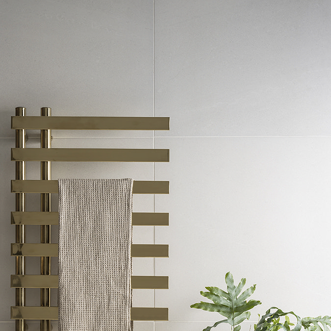 Alana White Stone Effect Wall and Floor Tiles - 600 x 600mm