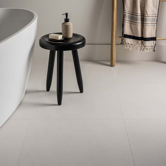 Alana White Stone Effect Wall and Floor Tiles - 600 x 600mm
