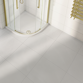 Alana White Stone Effect Wall and Floor Tiles - 600 x 600mm