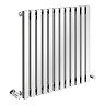 Alaska Modern 600 x 600 Horizontal Chrome Square Radiator 12 Tubes Large Image