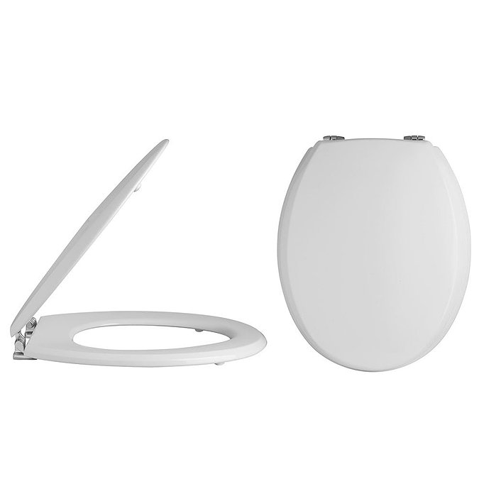 Alaska Traditional Toilet Seat with Chrome Hinges - AL32 Large Image
