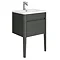 Alassio 600 Gloss Grey Wall Hung 1 Drawer Vanity Unit with Legs  Feature Large Image