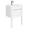 Alassio 600 Gloss White Wall Hung 1 Drawer Vanity Unit with Legs  Feature Large Image