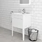 Alassio 600 Gloss White Wall Hung 1 Drawer Vanity Unit with Legs Large Image