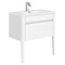 Alassio 800 Gloss White Wall Hung 1 Drawer Vanity Unit with Legs  Feature Large Image