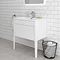 Alassio 800 Gloss White Wall Hung 1 Drawer Vanity Unit with Legs Large Image