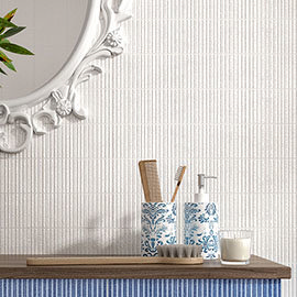 Alassio White Gloss Wall Tiles - 75 x 300mm Medium Image