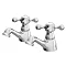 Albert Traditional Basin Taps with White Indices (Pair) Large Image